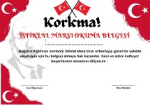 İstiklal Marşı OKUMA BELGESİ