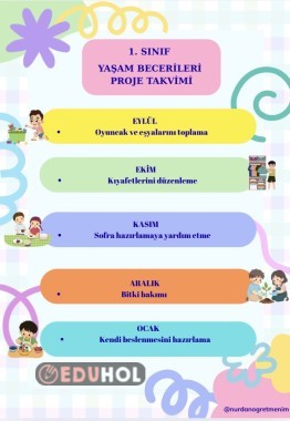 1. SINIF YAŞAM BECERİLERİ PROJE TAKVİMİ