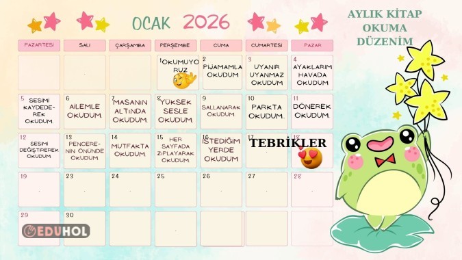 OCAK AYI AYLIK OKUMA DÜZENİ