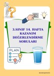 3. SINIF 14. HAFTA KAZANIM DEĞERLENDİRME SORULARI
