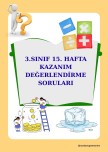 3. SINIF 15. HAFTA KAZANIM DEĞERLENDİRME SORULARI