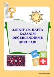 3. SINIF 19. HAFTA KAZANIM DEĞERLENDİRME SORULARI