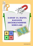 4. SINIF 15. HAFTA KAZANIM DEĞERLENDİRME SORULARI