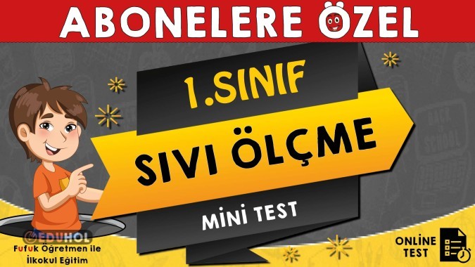 1.Sınıf Matematik Sıvıları Ölçme Online Test - Ufuk Koca