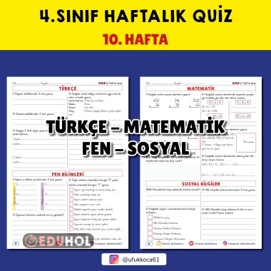 4.Sınıf Fufuk Haftalık Quiz 10.Hafta