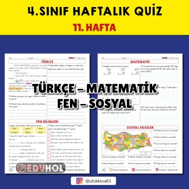 4.Sınıf Fufuk Haftalık Quiz 11.Hafta