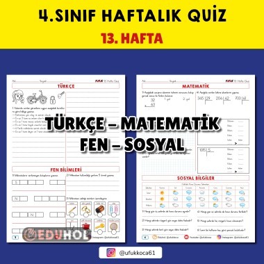 4.Sınıf Fufuk Haftalık Quiz 13.Hafta