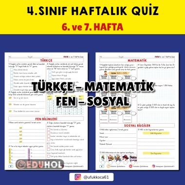 4.Sınıf Fufuk Haftalık Quiz 6. ve 7.Hafta