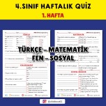 4.Sınıf Fufuk Haftalık Quiz 1.Hafta