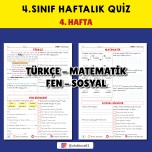 4.Sınıf Fufuk Haftalık Quiz 4.Hafta