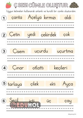 Ç sesi cümle oluşturma çalışması