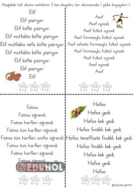 F sesi anlamlı ve hızlı okuma metinleri