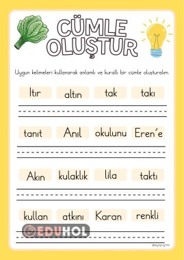 I sesi karışık kelimelerden anlamlı cümle oluşturma