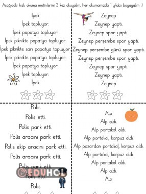 P sesi anlamlı ve hızlı okuma çalışması