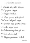 G sesi dikte cümleleri
