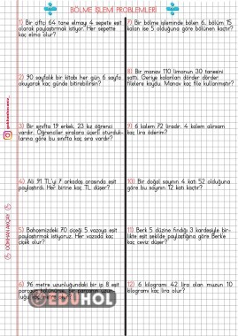 Bölme İşlemi Problemleri