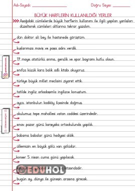 Büyük Harflerin Kullanıldığı Yerler