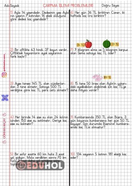 Çarpma İşlemi Problem Quiz
