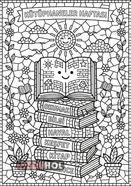 Kütüphaneler Haftası Mozaik Boyama