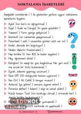 Noktalama İşaretleri Çalışma Kağıdı