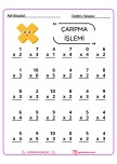 Çarpma İşlemi Çalışma Kağıdı