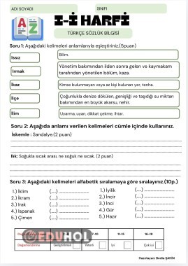 SÖZLÜK DEĞERLENDİRME