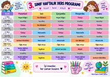 3. Sınıf Haftalık Ders Programı