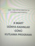 8 MART DÜNYA KADINLAR GÜNÜ