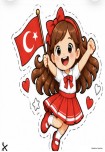 Cumhuriyet Bayramı Çift Taraflı Cam Süsü Büyük boy