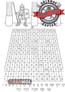 Romen Rakamları Bulmaca ve Boyama Sayfası