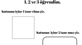 1,2 ve 3 öğrendim. Boyama ve yazma