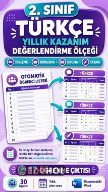 2 SINIF TÜRKÇE KAZANIM DEĞERLENDİRME ÖLÇEĞİ