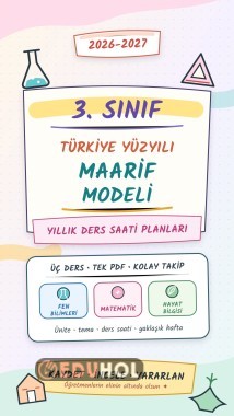 2026-2027 3. SINIF MAARİF YILLIK DERS SAATİ PLANLARI