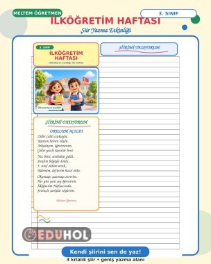 3. SINIF İLKÖĞRETİM HAFTASI ŞİİR YAZMA ETKİNLİĞİ