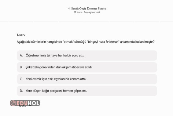 3'TEN 4'E GEÇEN ÖĞRENCİLER -4.SINIFA HAZIR MISINIZ? DENEME