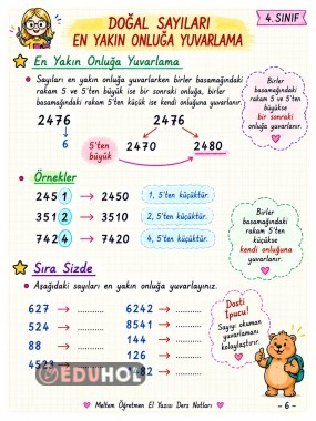 4. SINIF EN YAKIN ONLUĞA YUVARLAMA