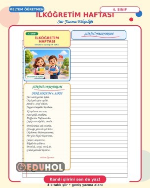 4.SINIF İLKÖĞRETİM HAFTASI ŞİİR YAZMA ETKİNLİĞİ