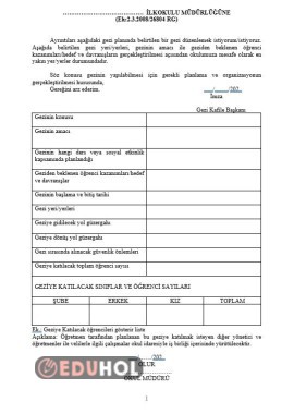 GEZİ PLANI BÜTÜN SINIFLAR İÇİN