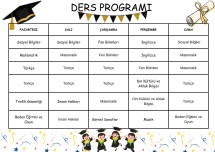 4.Sınıf Haftalık Ders Programı