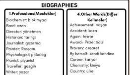 Biographies Vocabulary List