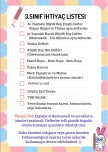 3.Sınıf İhtiyaç Listesi