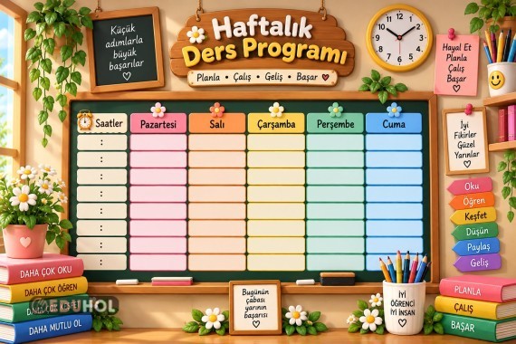 Sınıf Tahtası Boş Ders Programı
