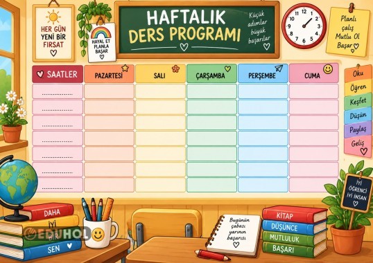 Sınıf Temalı Boş Ders Programı