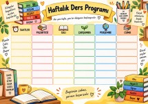 Sarı Renkli Boş Ders Programı