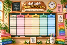 Sınıf Tahtası Boş Ders Programı