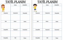 ARA TATİL İÇİN ÇALIŞMA PLANI ŞABLONU