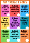 ARA TATİLDE 9 GÖREV