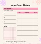 AYLIK KİTAP OKUMA ÇİZELGESİ