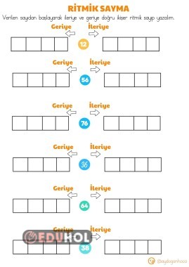 2.Sınıf Ritmik Sayma Çalışma Kağıdı 9 sayfa