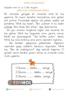 6 ADET SÜRELİ OKUMA METNİ